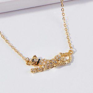 20K Gold Swarovski Panther Necklace
